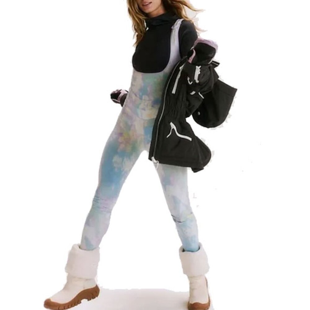 FP Movement You Know It Base Onesie Printed Jumpsuit S Inspire Wash Frost Combo